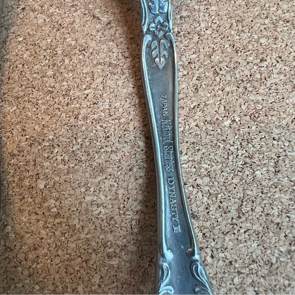 National Silver Co Dynasty II 5 Oval Place Spoons Pierced Stainless Flatware - Picture 4 of 5